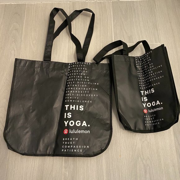 lululemon athletica Handbags - Lululemon Medium Size and Small Size Black Recycled Bags Free Shipping